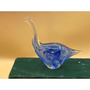 Blown Glass Sauropod Dinosaur Paperweight Blue 5" Dynasty gallery